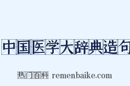 中国医学大辞典造句是什么意思的图片